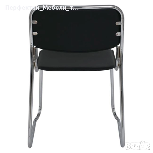 Икономични посетителски офис столове -хромирана конструкция,еко кожа, снимка 1