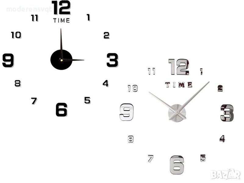 Стенен 3д часовник голям безшумен, снимка 1