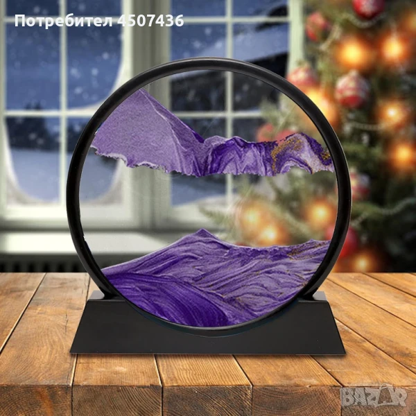 Стъклен пясъчен арт-Стояща динамична 3D картина с движещ се пясък, декорация за дома и офис, снимка 1