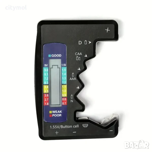 Тестер за батерии, подходящ за всички батерии тип C AA AAA DN 9V 6F22 1.5V,, снимка 1