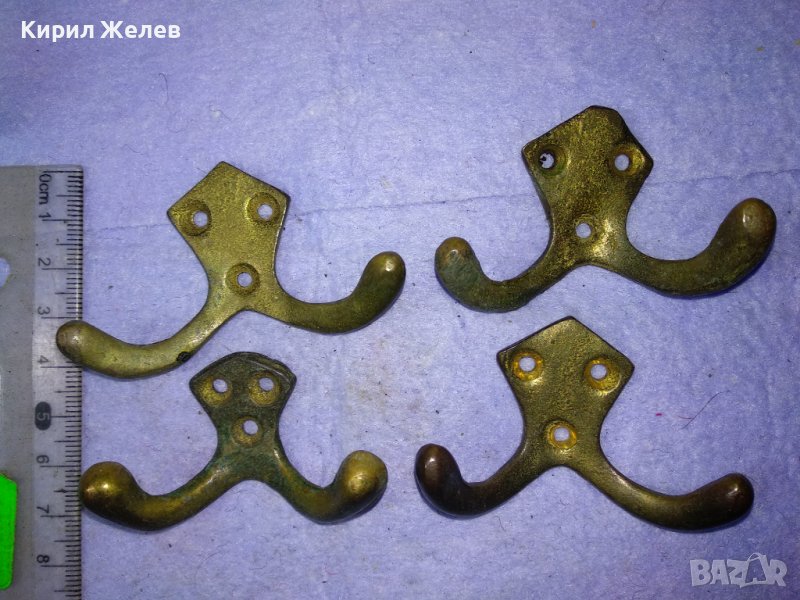 ЛОТ ЧЕТИРИ СТАРИ РЕТРО СТИЛ БРОНЗОВИ ЗАКАЧАЛКИ За ПОРТМАНТО 41303, снимка 1