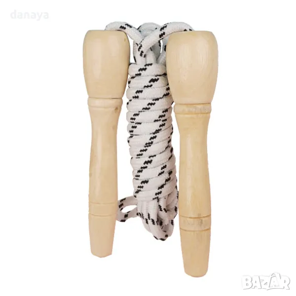 5871 Въже за скачане с дървени дръжки, снимка 1