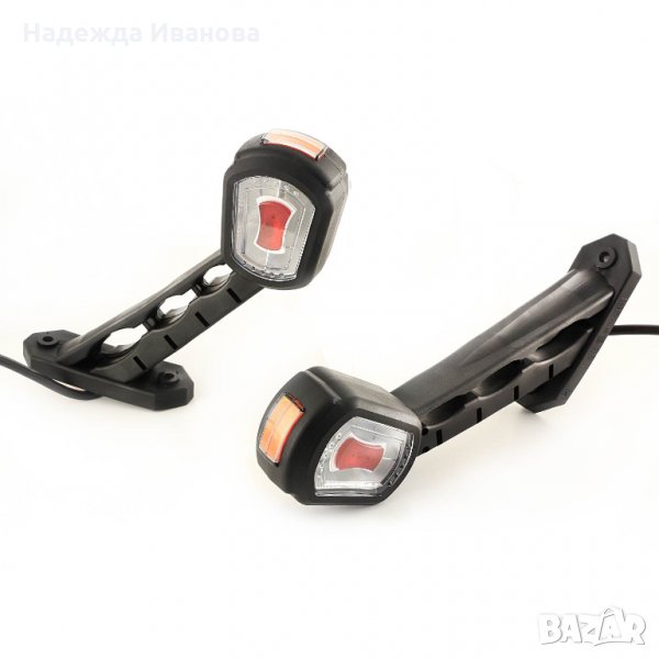 Неон ЛЕД рогче косо жълто бяло червено 12/24V, снимка 1