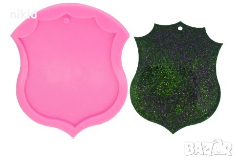 Значка полицейска табела плоска силиконов молд форма декорация торта фондан шоколад и др., снимка 1