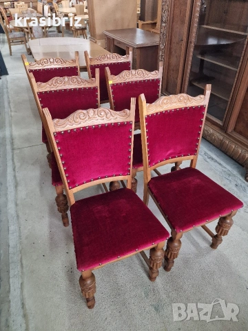 Антични Масивни Столове-6бр.-внос от Германия!ОБЯВЕНАТА ЦЕНА Е ЗА БРОЙ!, снимка 2 - Столове - 53531603