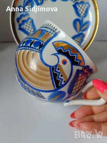 Руски порцелан Вербилки чаша за чай , снимка 6 - Чаши - 51697173