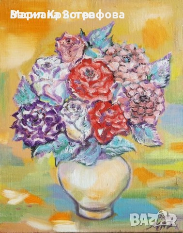 Картини с маслени бои - Худ. М. Зографова, - и Стари книги 5 бр., снимка 3 - Картини - 51310441