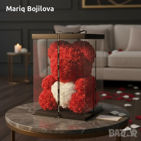 Мече от рози, 25см с подаръчна кутия в 3 цвята, снимка 8 - Декорация за дома - 53048250