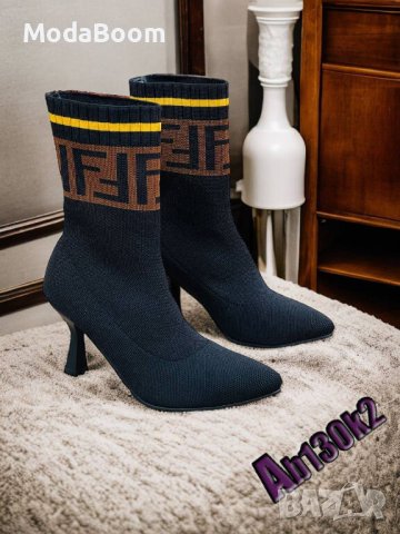 🩷Fendi дамски уникални боти на ток🩷, снимка 2 - Дамски боти - 43505633