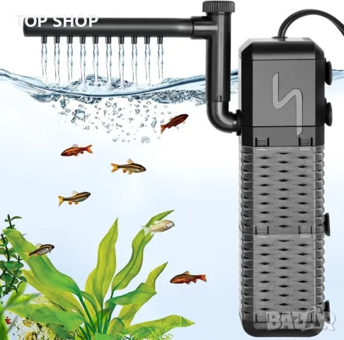 Филтър за аквариум AQQA, 800L/h вътрешен филтър за аквариум с аерация и валежи, 9W до 250L, снимка 4 - Оборудване за аквариуми - 49418025