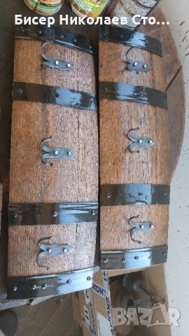 Стенни закачалки изработени от автентични реставрирани бъчви с ръчно ковани куки , снимка 12 - Декорация за дома - 43928059