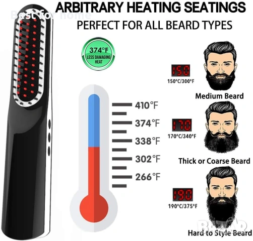 Преса за брада, гребен за изправяне на брада , снимка 4 - Друга електроника - 53063299