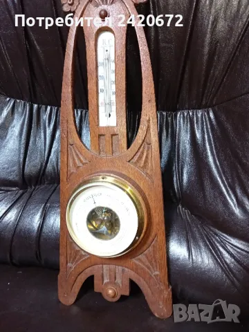дърворезбован барометър,термометър