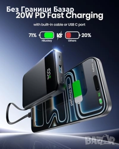 Нова Тънка външна батерия 10000mAh 20W за iPhone и Apple устройства, снимка 5 - Външни батерии - 52153714