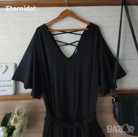 Черен гащеризон с коланче , снимка 2 - Гащеризони - 51839880