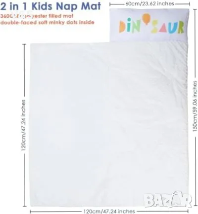 Детски топъл спален чувал с подвижна възглавница, сгъваема постелка за дрямка за момичета и момчета,, снимка 3 - Спално бельо и завивки - 49848588