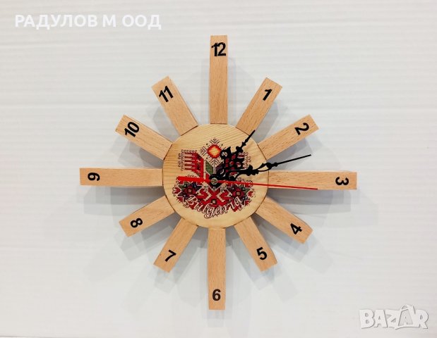 Часовник дървен "Слънце" /5612, снимка 3 - Стенни часовници - 43772163