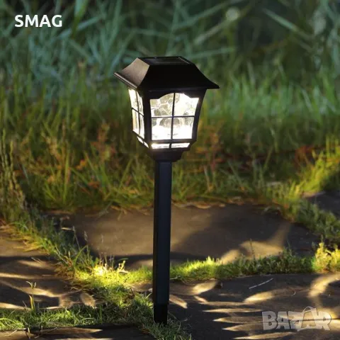Слънчев фенер соларни лампи витраж черен 32см S_1165441