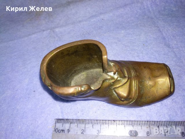 Старинна КОЛЕКЦИОНЕРСКА МЕДНА РЕТРО ОБУВКА Ръчна МАЙСТОРСКА ИЗРАБОТКА - Декоративна ОБУВЧИЦА 41389, снимка 4 - Колекции - 43888106