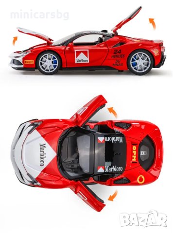 Метални колички: Ferrari SF90 marlboro (Ферари Марлборо), снимка 4 - Колекции - 43415608