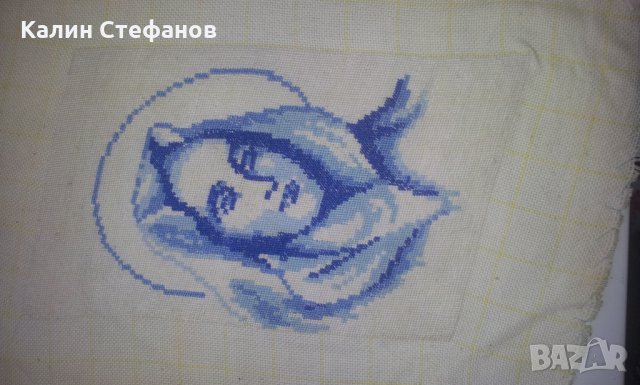 Гоблен Мадона в син цвят, снимка 7 - Гоблени - 26689211