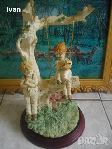 Capodimonte-31см Винтидж Порцелан Статуетка/Фигура,Подпис от Бруно Мерли-Bruno Merli-1983 Florence, снимка 6 - Статуетки - 39964138