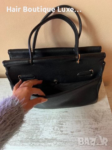 Birkin Hermes Черна стилна чанта с катинар и ключ 🖤, снимка 2 - Чанти - 43886778