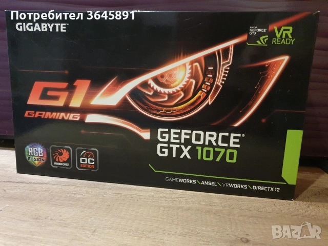 Gigabyte GeForce GTX 1070 G1 Gaming 8G видеокарта, снимка 2 - Видеокарти - 53260742