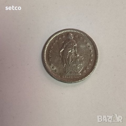 Швейцария  1/2 франк 1968 година ж40, снимка 2 - Нумизматика и бонистика - 43349551