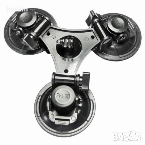 Троен вакуум/вендуза за монтаж на екшън камери към капак/калник, снимка 6 - Камери - 16474448