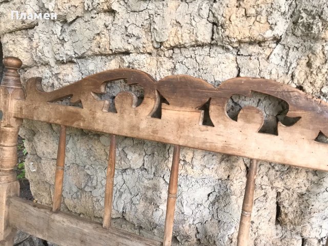 Антика!Автентично!1930 старо дъбово легло с красиви табли!180/120/84см, снимка 6 - Спални и легла - 37304958