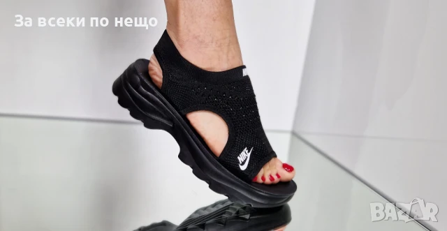 Nike Дамски Черни Блестящи Сандали Найк Код P598, снимка 3 - Сандали - 50427766