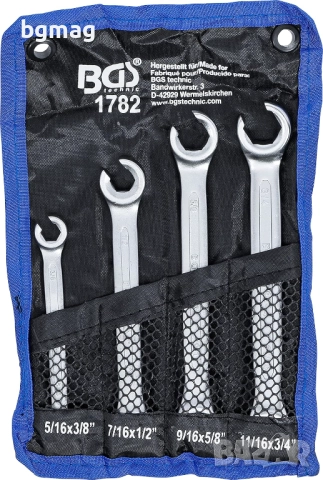BGS 1782 комплект тръбни ключове, с 15° профил,инчови размери,5 , снимка 4 - Гедорета - 51897612