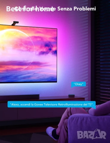 Govee смарт амбиентно ТВ осветление с камера RGBIC WiFi с LED  40- 50 , снимка 8 - Стойки, 3D очила, аксесоари - 50828584