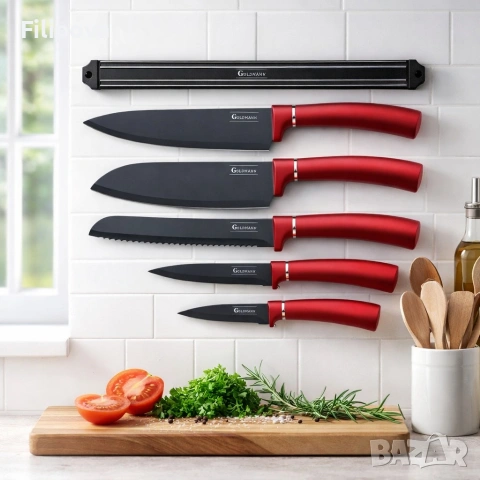 Комплект ножове 5 броя, снимка 2 - Прибори за хранене, готвене и сервиране - 53526922