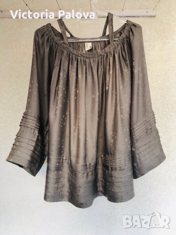 Прекрасна копринена блуза STAR JAQUARD, снимка 2 - Блузи с дълъг ръкав и пуловери - 27208543