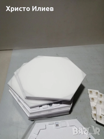 Светлинни панели Nanoleaf Shapes Hexagons Starter 9 броя бели, снимка 12 - Други - 52534641