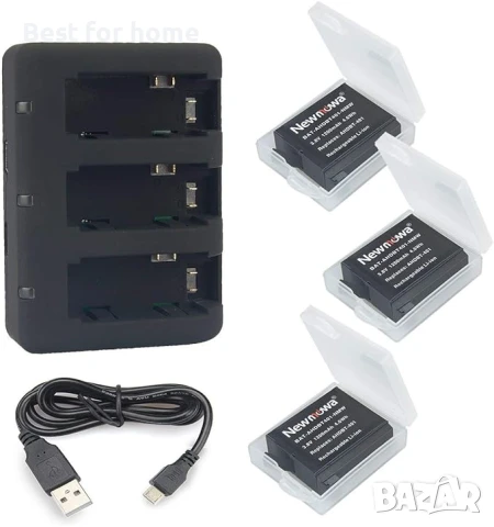 Newmowa 1200mAh 3 акумулаторни батерии AHDBT-401 и зарядно за Gopro камери