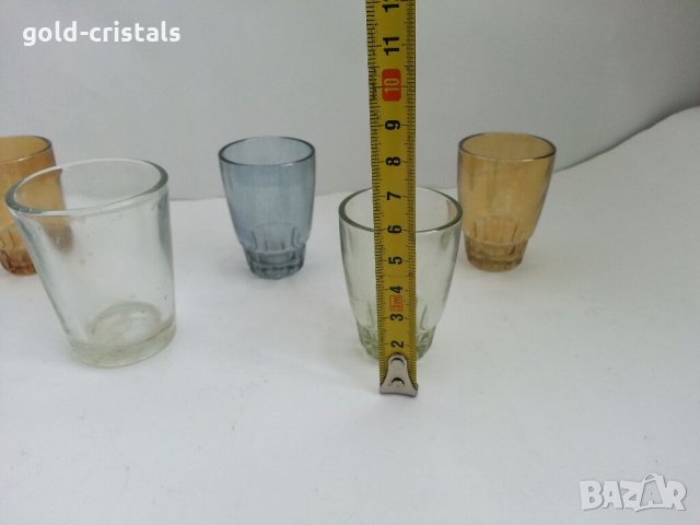 Стъклени чаши чашки цветно стъкло, снимка 7 - Антикварни и старинни предмети - 32227826