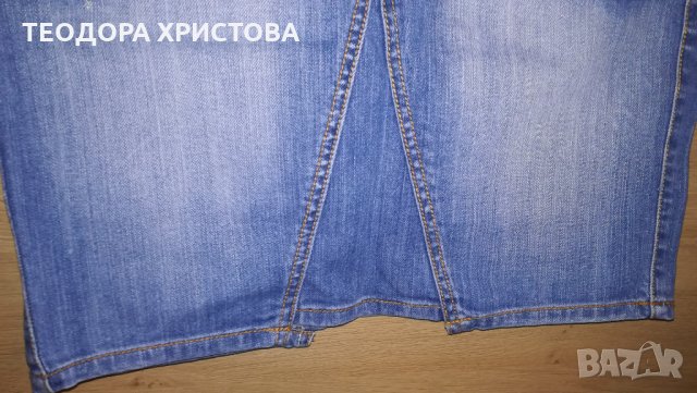 Дънкова пола марка Promod, размер С/М, снимка 4 - Поли - 32914780