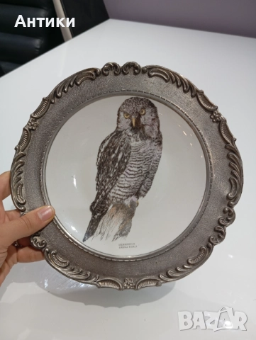 Порцеланова колекционерска чиния за стена с печати , снимка 6 - Чинии - 52563891