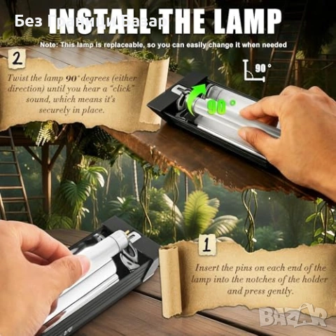 Нова UVB 10.0 T5 HO 8W 12" флуоресцентна тръба за влечуги лампа терариум, снимка 7 - Терариуми и оборудване - 53572282