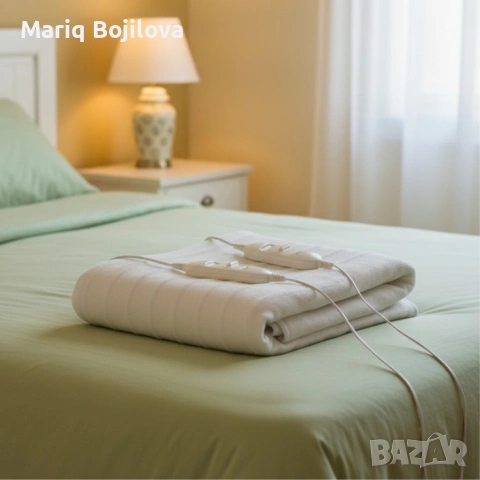 Електрическо двойно одеяло Rosberg RS8510AD – 160×140 см, 2×60W, LED индикатор, снимка 3 - Олекотени завивки и одеяла - 53225551