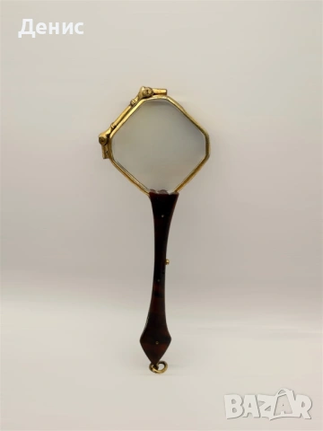 Сгъваеми очила (лорнет) – костенурка, 14K позлата, рядка квадратна форма