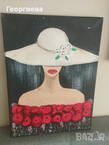 Картина "Мистериозна жена", снимка 2 - Декорация за дома - 48976989