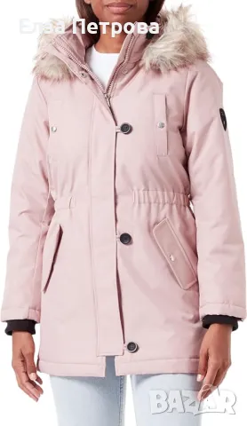 Дамско зимно яке парка с качулка - изкуствен косъм, цвят - пепел от рози, Only; 2XL÷3XL, снимка 6 - Якета - 43815727