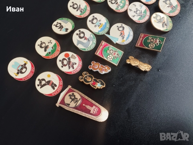 значки Миша олимпиада 1980, снимка 3 - Колекции - 52557649