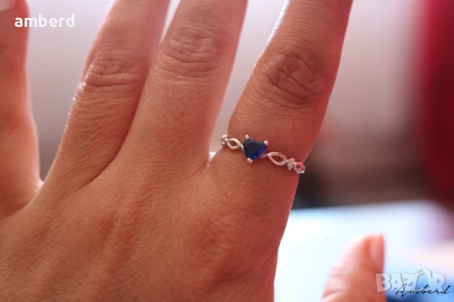 Нежен и елегантен сребърен пръстен - модел R093, снимка 7 - Пръстени - 51354027