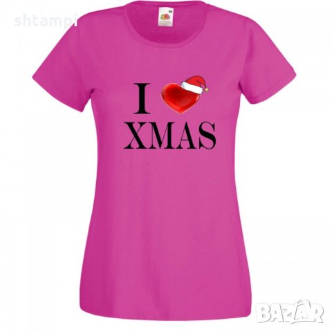 Дамска тениска Коледа I Love XMAS, снимка 4 - Тениски - 34691102