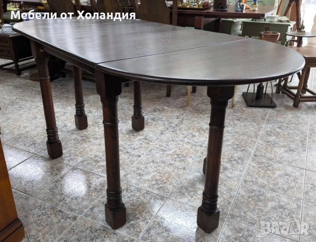 дъбова трапезна маса с падащи плотове, снимка 4 - Маси - 52465524